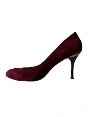 Sam Edelman Camdyn Suede Stiletto Heel Leather Burgundy Wine Women's Size 10